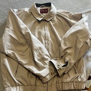 Timber Creek By Wrangler Jacket L Mens Plaid Interior Lightweight Beige Collared